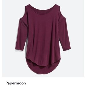 Papermoon cold shoulder top, never worn, size L